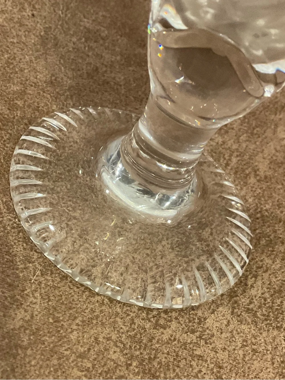 Slender Crystal Vase with Diamond Pattern